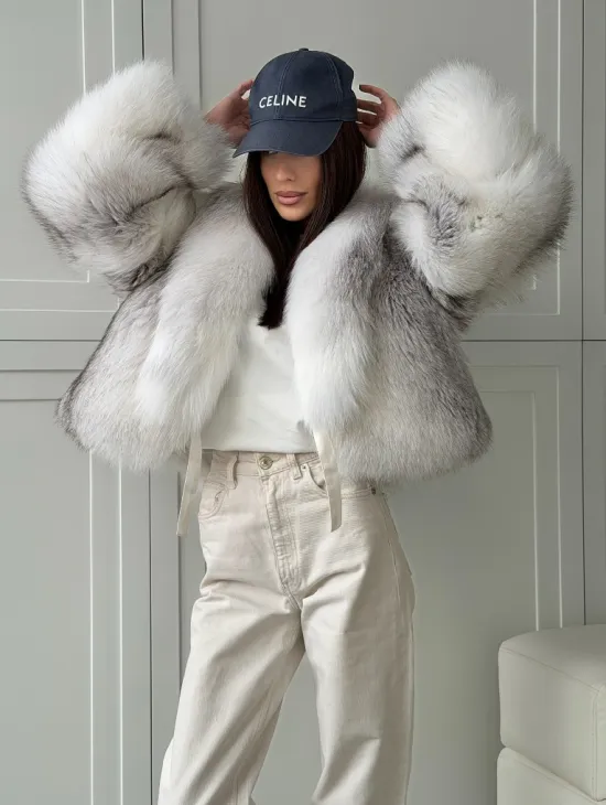 Шуба кроп-топ из лисы finnish cross fox - фото 10