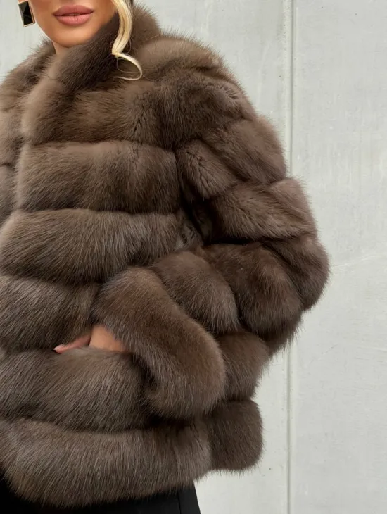 Меховой жакет из куницы - фото 4