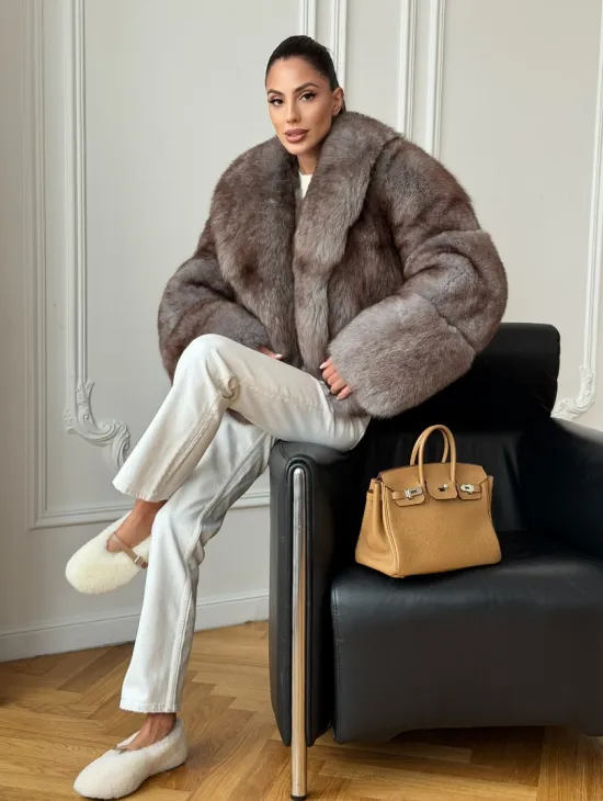 Короткая шуба из финского песца - фото 4