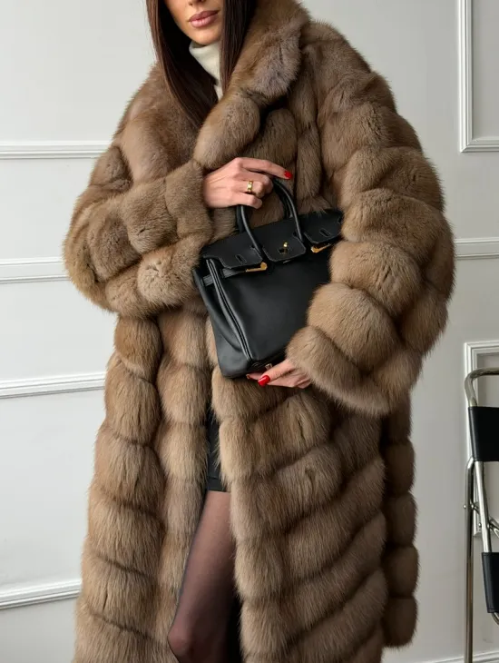Шуба из куницы - английский воротник - фото 1