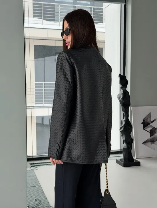 Женский пиджак из натуральной кожи - фото 7