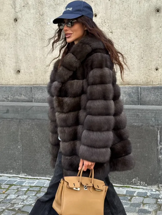 Шуба из меха баргузинского соболя - седина 2 - фото 5